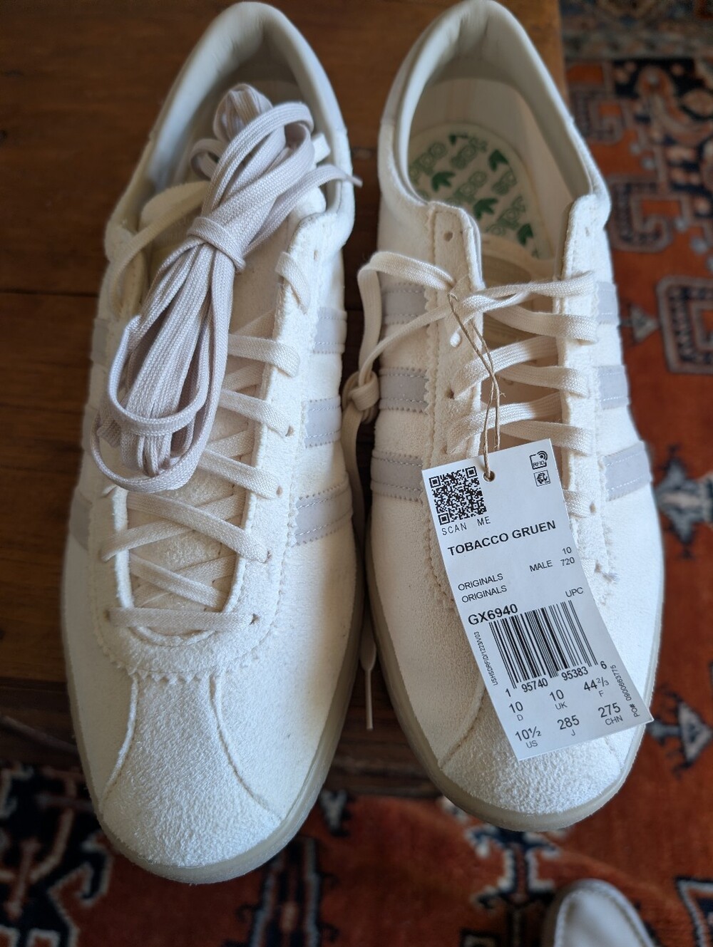 Adidas Originals Tobacco Gruen "Cream Bliss" Suede Sneakers - Men's Size 10.5